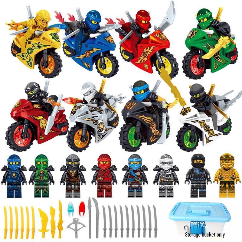 Строительный набор-пазл Ninjago 2025: Детские мотоциклы, спортивные машины, фигурки и куклы