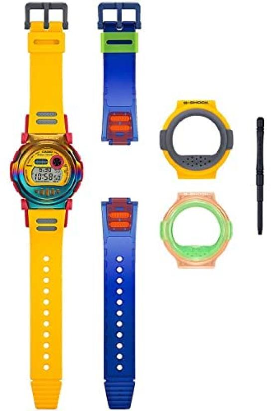 Casio G-Shock G-B001MVE-9 Желтые часы Bluetooth Замена безеля и ремешка Углеродные [Б/У]