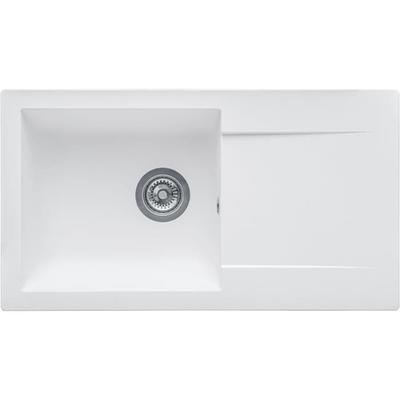 Встраиваемая мойка EINNA из SMC PLAIN WHITE - 17, 1 чаша, габариты. 78*43,5 см, ручное опорожнение