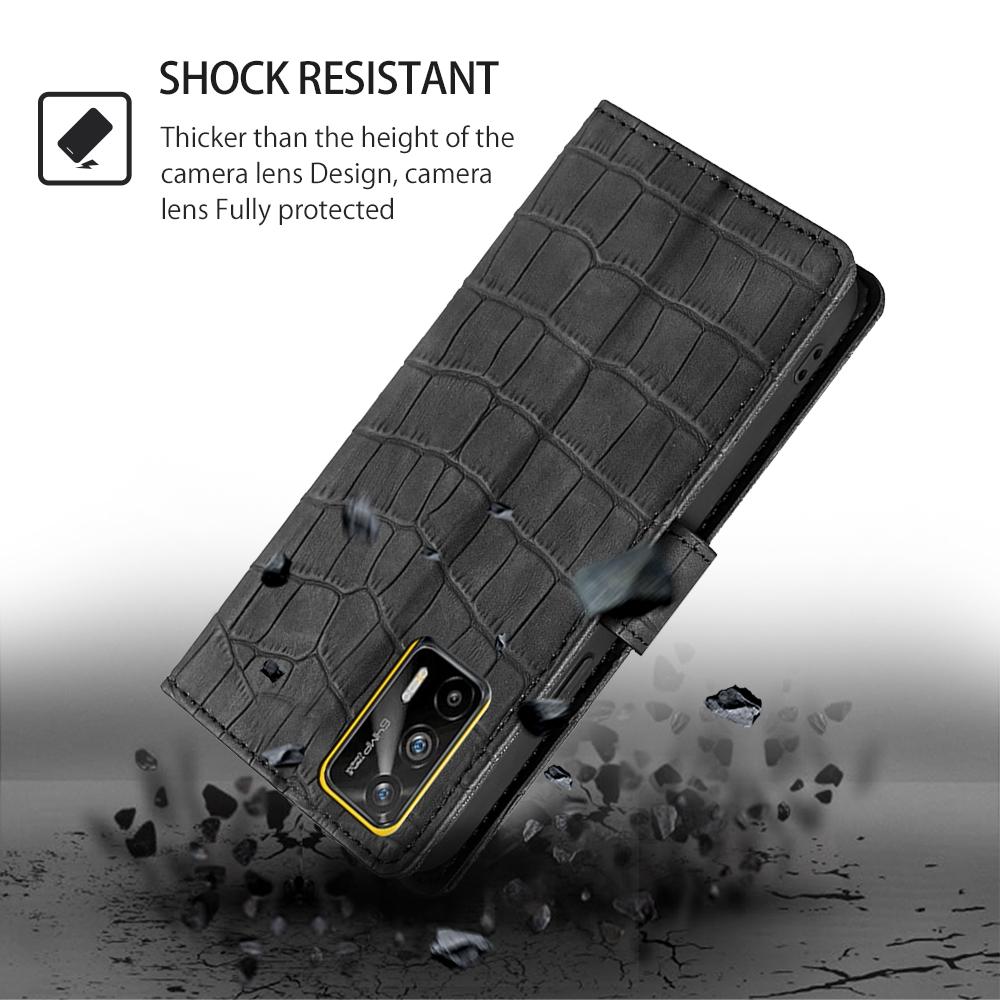 Wallet Case For Oppo A54 Realme C21 C11 6 8 Pro Xiaomi Redmi Note 9 10 9T 8T 9C 9A Crocodile Pattern Flip PU Leather Card Holster Cover Phone Bumper