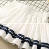 Girls' Pleated Skirt Korean High Waist Skirt Spring Summer School Skirt Children's Striped Performance Skirt