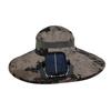 Мужская рыбацкая шляпа с солнечным вентилятором, ветрозащитный ремешок, большие поля, полая сетка, зарядка через USB, защита от ультрафиолета и солнечного света, отличная воздухопроницаемость на открытом воздухе