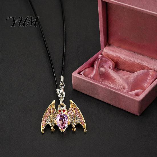 Holiday Car Gift Bling Rhinestone Bat Hanging Accessories, Halloween Sparkly Rear View Interior Decoration Mirror Charm, Cute Ornament for Men