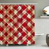 GAEGold Red Striped Bathroom Shower Curtain for Home Decor