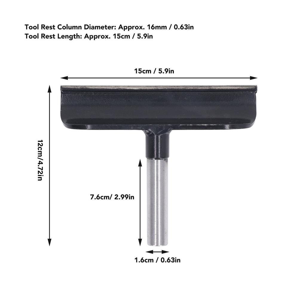 Lathe Tool Rest Stainless Steel Wood Turning Holder DIY Woodworking Accessories 16mm Dia 15cm Long Wood Turning Tool Rest