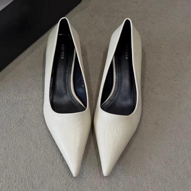 Fashion French Style Temperament Women Pumps 2025 Fashion Pointed Toe Thin Low Heels Shoes Elegant Party Solid Color Soft Women Pumps