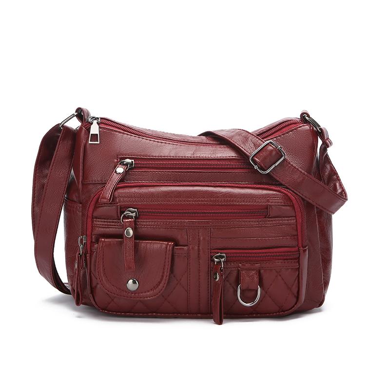 Женская многокарманная стеганая многослойная сумка через плечо AVE