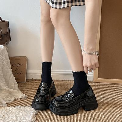 Модная универсальная ретро-юбка, туфли на платформе, маленькие кожаные туфли, женские 2025, новая весна и осень, увеличивающие рост, лоферы во французском сказочном стиле