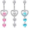 Peach Heart Pendant  Stainless Steel Belly Button Ring Ornament For Women Body Jewelry