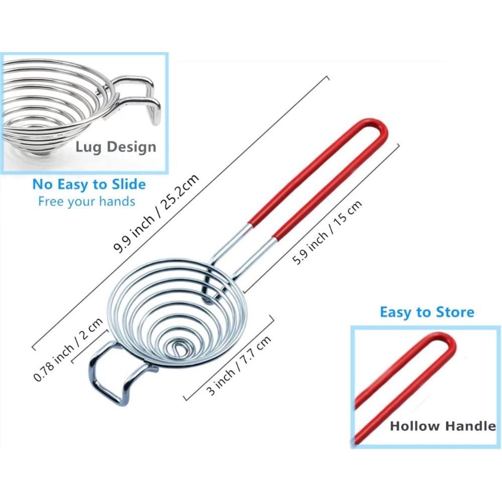 Спиральный разделитель яиц из нержавеющей стали 304 с длинной ручкой