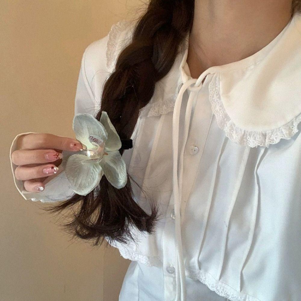 Butterfly Orchid Flower Hair Clip Pearl Girl Hair Clip Sweet Orchid Flower Hairpin Seaside