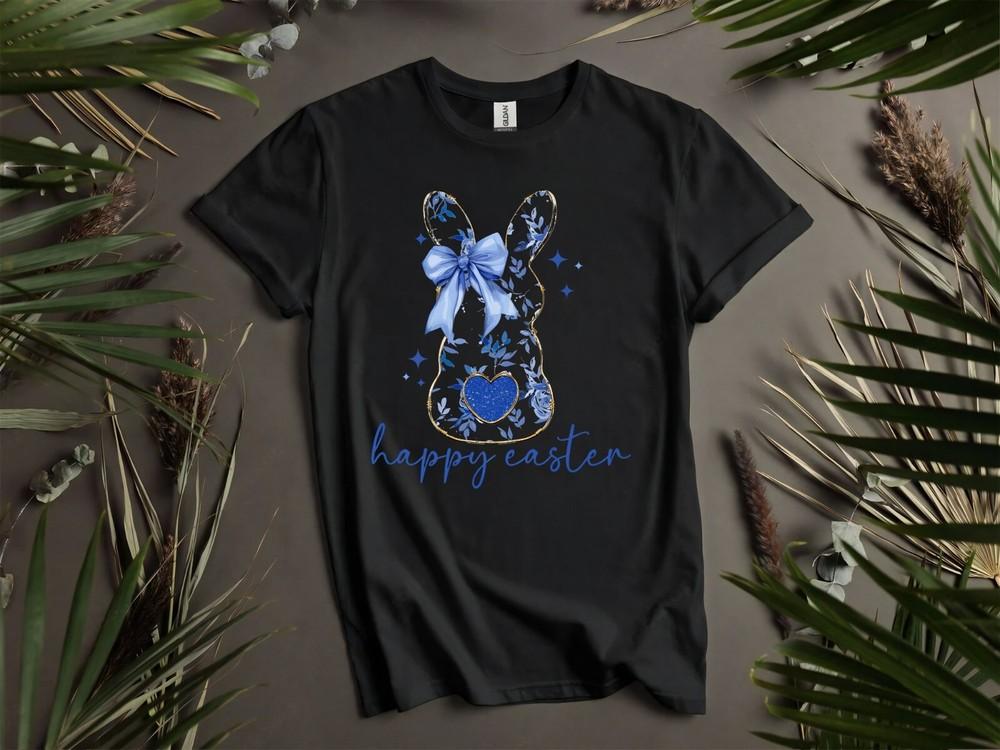 Day Bunny Blue Floral Chinoiserie Rabbit Hoodie Tshirt Men Women Unisex AD816