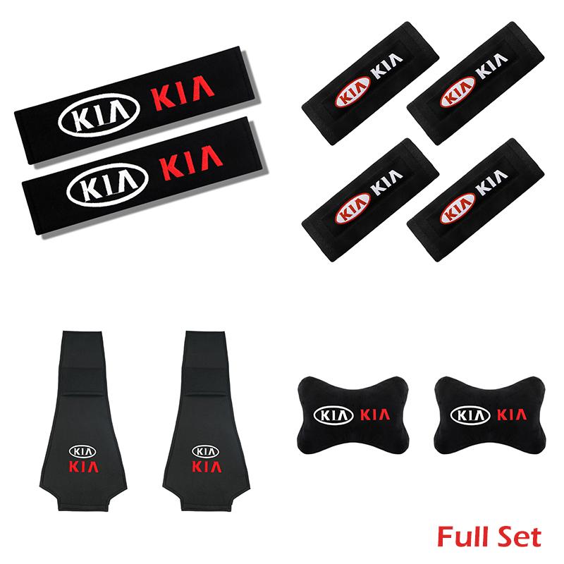 cnxmpr1 Set Car seat Neck Pillows with Seat Belt Cover Comfort Rest Travel Cushion for KIA Rio ceed sportage cerato soul sorento K3 K5