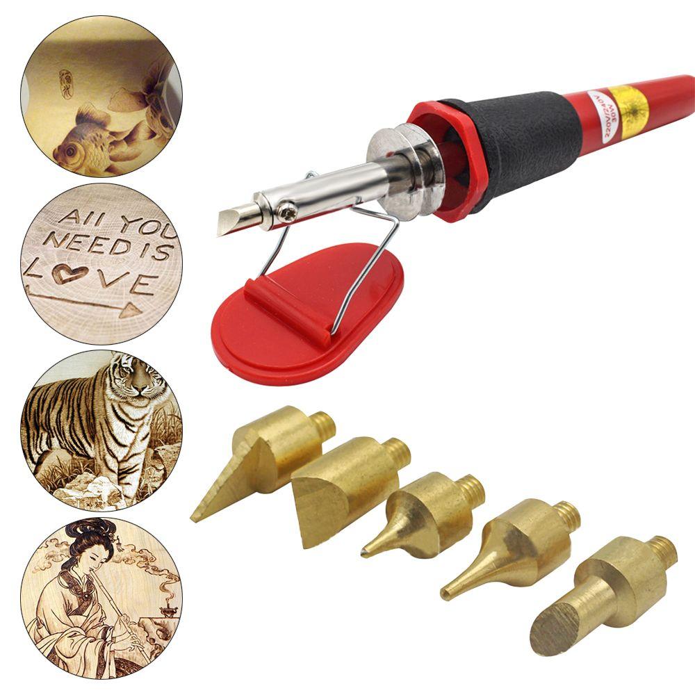 Internal Heat Welding Tips Wood Burning Pen Kit Stencil Pyrography Marking Soldering Iron Head Set