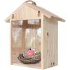 Wooden Bird House for Outside Bird Nesting Box Window Birdhouse for Viewing Bluebirds Houses for Outside with Strong Suction Cups