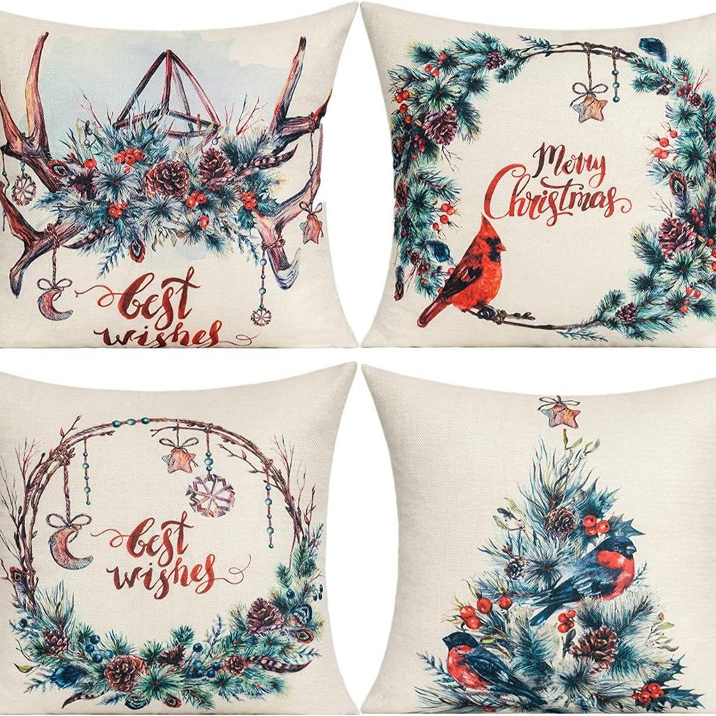 New Christmas Pillowcase Bedroom Sofa Decoration Cushion Bed Backrest Festive Decoration