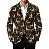 Мужской вельветовый пиджак в стиле business casual с рождественским принтом для праздничной вечеринки и повседневной носки