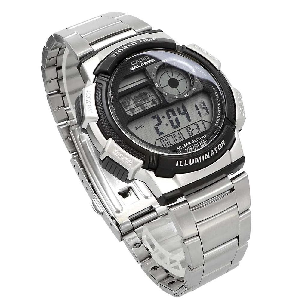 Casio Часы цифровые мирового времени Overseas Model Metal Band Silver [Casio] Мужские AE-1000WD-1AV [Товар]