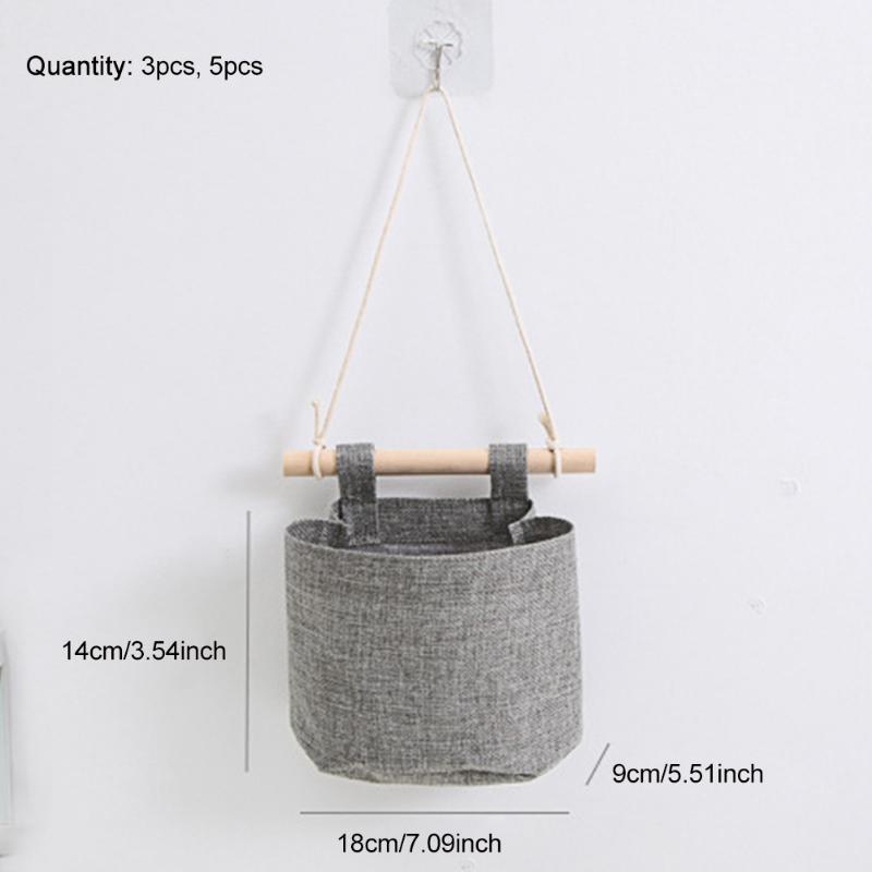 Sundries Home Decor Pockets Hanging Storage Bag Bathroom Wall Door Foldable Detachable Wardrobe Cotton Linen Closet Organizer
