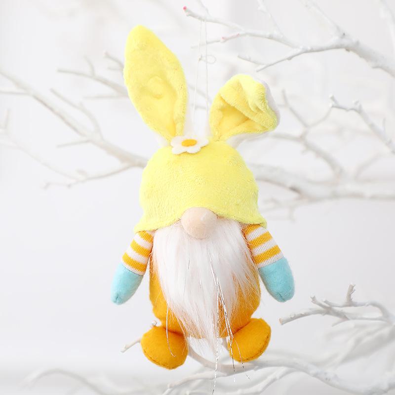 Easter Hanging Gnomes Plush Bunny Dwarf Hanging Ornaments for Easter Party Spring Home Decorations Kids Easter Gift