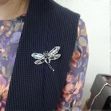 Fashion Crystal Vintage Dragonfly Brooches For Women Large Insect Brooch Pins Dress Coat Accessories Cute Jewelry Gifts