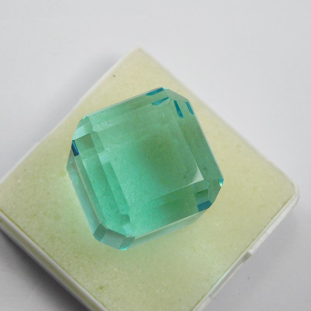 Real CERTIFIED Blue Cube Cut Sapphire 103.25 Ct Lab-Created Loose Gemstone M-1019-Ra