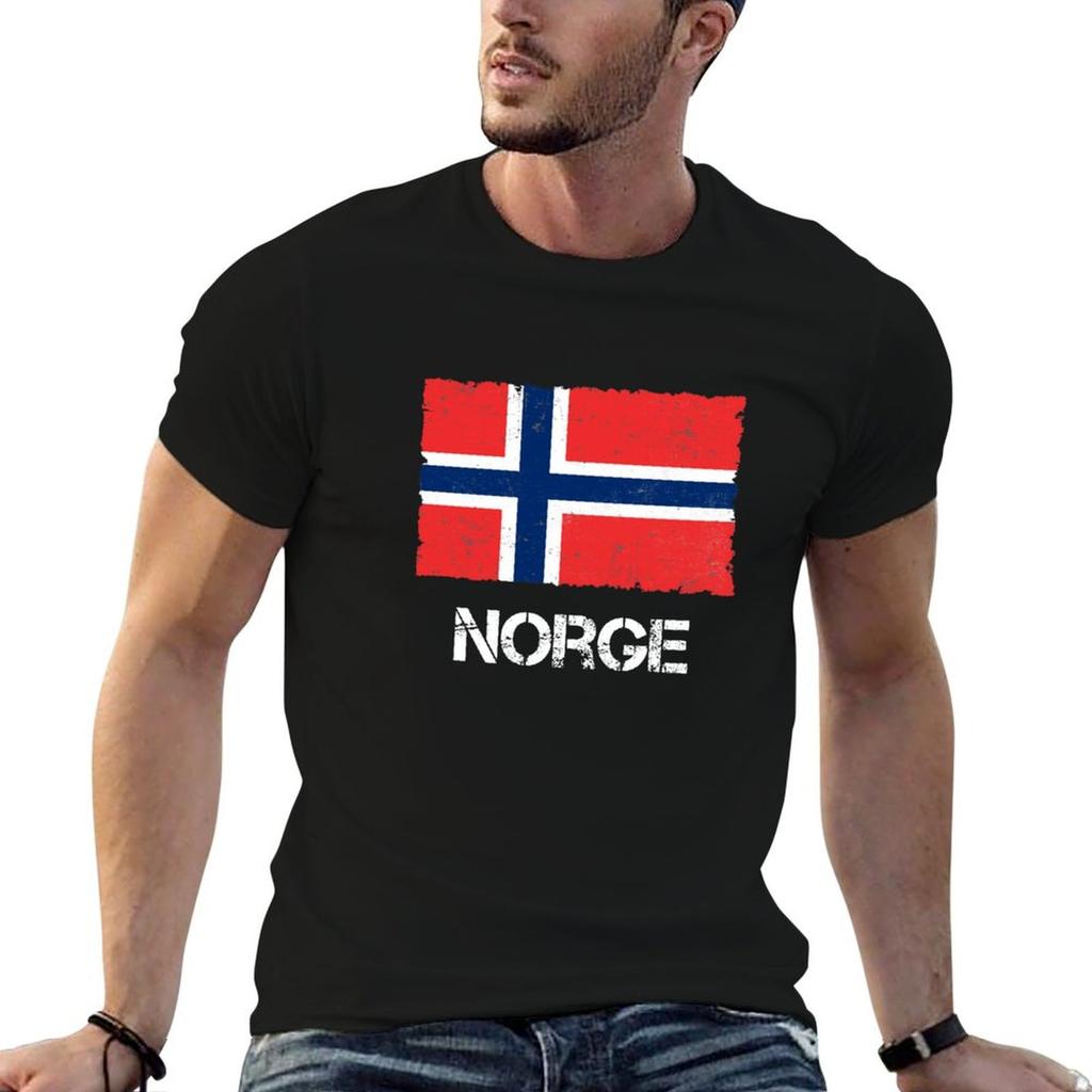 Норвегия Norway винтажная футболка с флагом, состаренный вид, базовая повседневная одежда, футболка с коротким рукавом