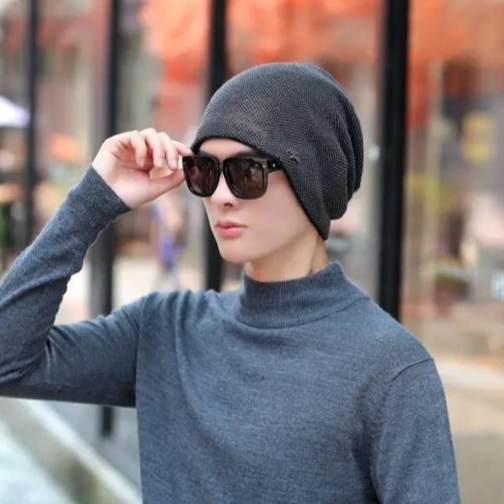 Unisex Warm Winter Hat Simple Style Outdoor Sports Hat Fashion Thick Knitted Hat  Skiing