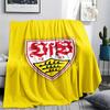 1Pc Stuttgart Football Club Print Flannel Blanket High Quality Warm Comfortable Cover for All Seasons Perfect for Gifts Home Decor