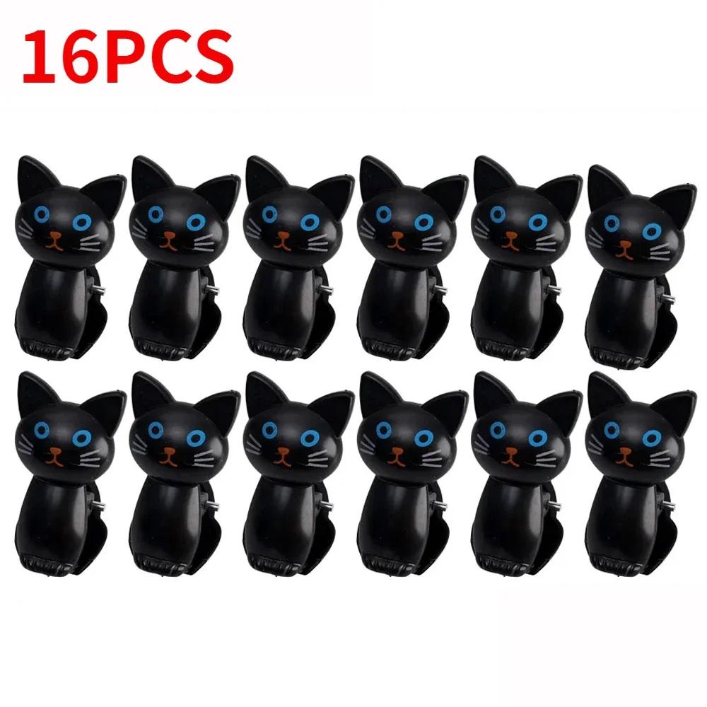 16/2 шт. мультяшные зажимы для еды для кошек, пластиковые зажимы для закусок, хлеба, прищепки для белья, зажим для хранения в домашнем офисе