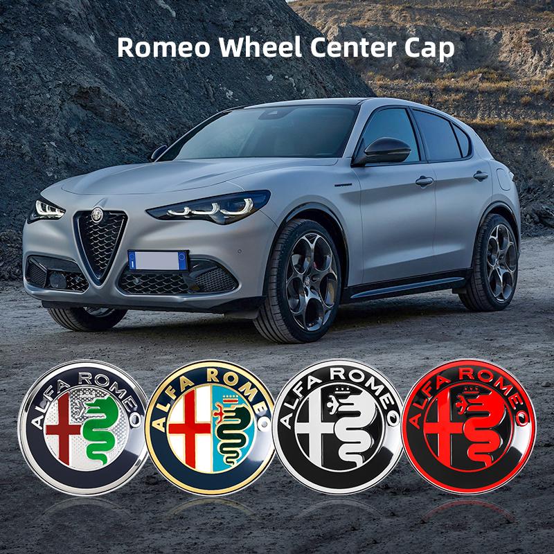 XGNST1 4pcs 60mm Wheel Center Cap Hub Cover Badge Emblem Sticker Car Accessories For Alfa Romeo 4C 159 166 Spider Giulia 156 147 8C GT