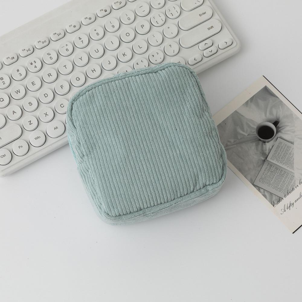 Mini Cosmetic Storage Pouch Corduroy Sanitary Napkins Organizer Ins Makeup Lipstick Bags