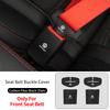 BFPQY1 2Sets Leather Car Logo Seat Belt Buckle Protector Cover Only For Front Seat Belt For VW Scirocco Jetta Beetle Golf Passat Polo