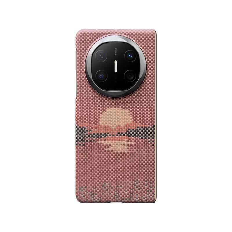 Для Mate X6 X5 Роскошный чехол из углеродного волокна, сплошной цвет, магнитная крышка, противоударный, тонкий, защита от отпечатков пальцев, тисненый чехол для телефона