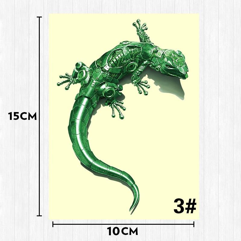 3D автомобильная наклейка оконный геккон Gekko механическая эмблема ящерицы хромированная наклейка из ПВХ