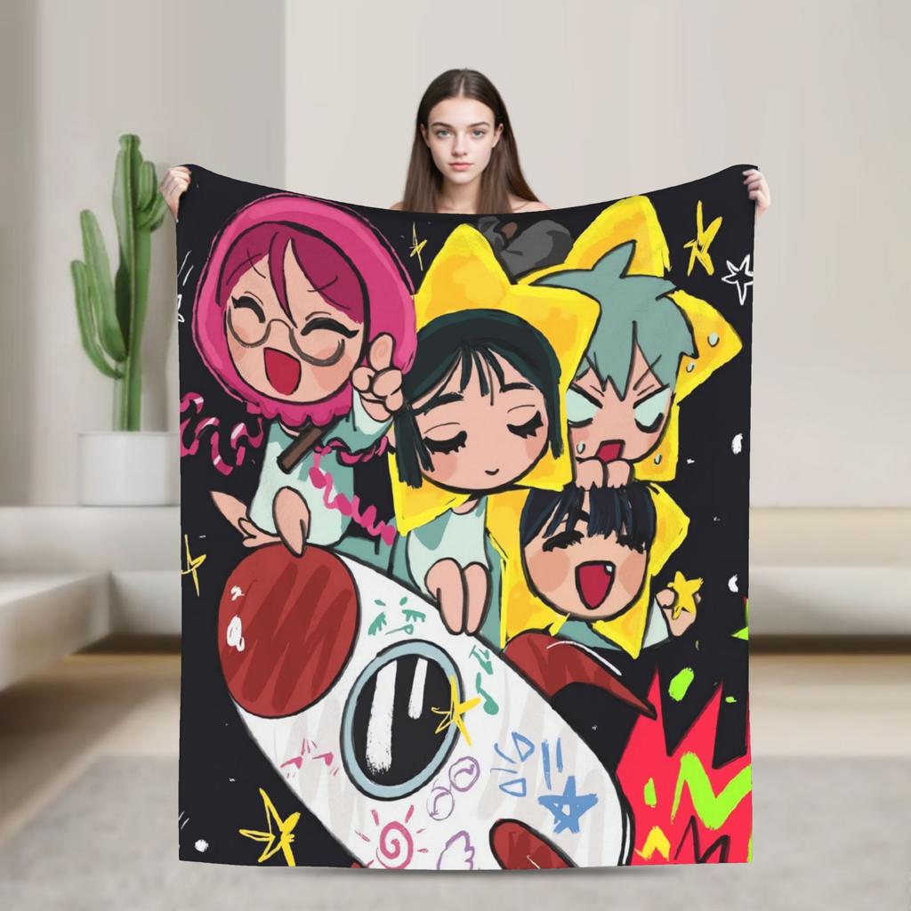 Super Soft Blanket Picnic Kawaii Chibi LUKA Hot Anime ALIEN STAGE Throw Blanket Flannel Bedspread For Bedroom Sofa Bed Cover