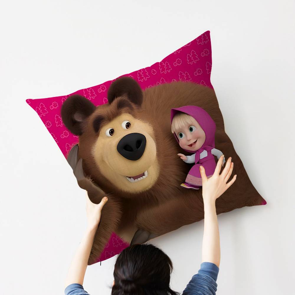 MMasha And BBears Personalized picture text home decorative pillows Household Gifts 45x45cm