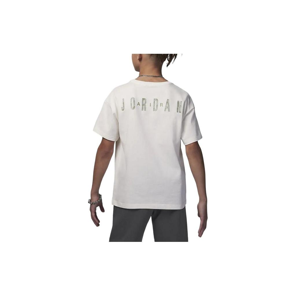 Jordan Футболка Harmony Logo Printed Round Neck Casual Short Sleeve Футболка для детей, цвет Sail-White HJ8055-133