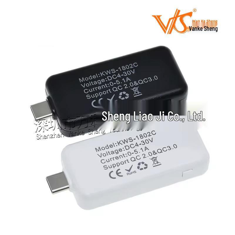 Многофункциональный USB-тестер и зарядное устройство Type-C с цифровым дисплеем вольтметра/амперметра