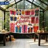 Gifts Backdrop for Birthday Party, Polyester Banner for Wall Decor & Photo Background