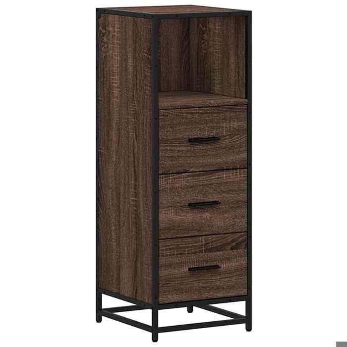 VidaXL Armoire de bain chêne marron 35x37,5x100 cm bois d'ingénierie, armoire de rangement de salle de bain, placard de 849253