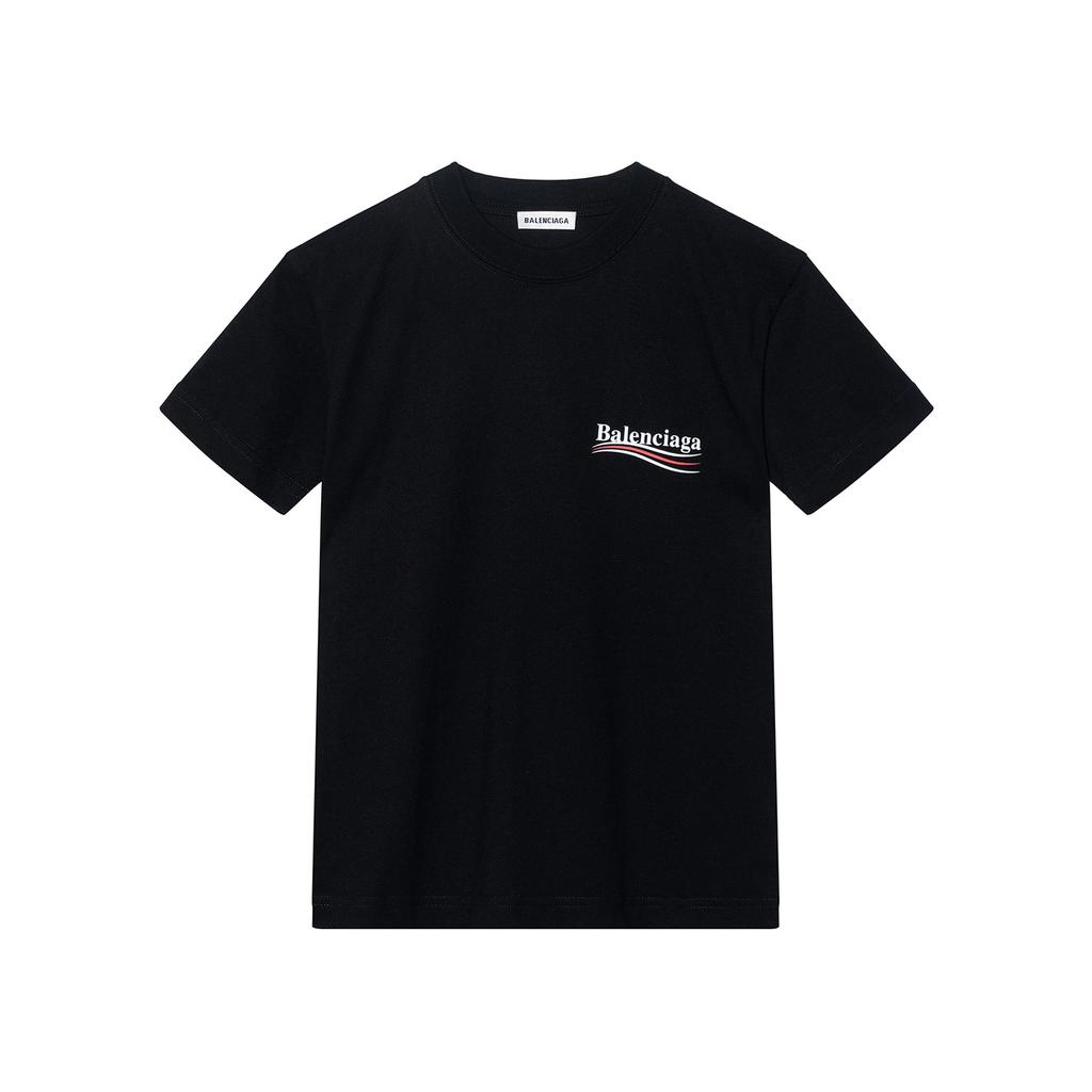 Balenciaga Женская политическая кампания Маломерит Футболка Черный 612964TIV521070