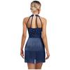 Women Dance Jumpsuit Halter Neck Sleeveless Spark Rhinestones Fringed Strappy Back Latin Dance Costume