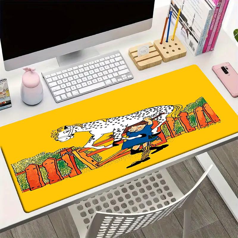 Pippi Longstocking Theme Mouse Pad, Non Slip Rubber Base, Multifunctional Office & Home Decor, Perfect for Workspace Personalization.
