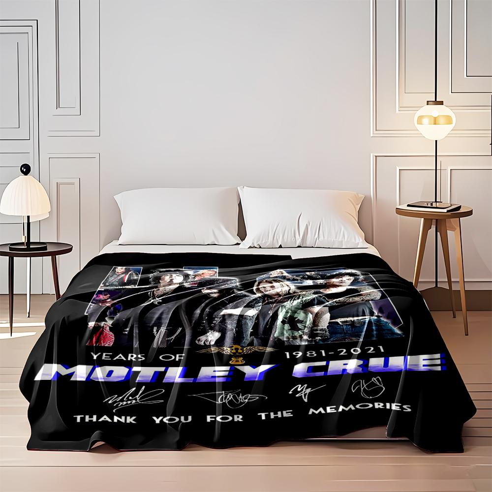 Motley Crue 40th Anniversary Band Design Flannel blanket for bedroom, living room, sofa, and nap sofas.
