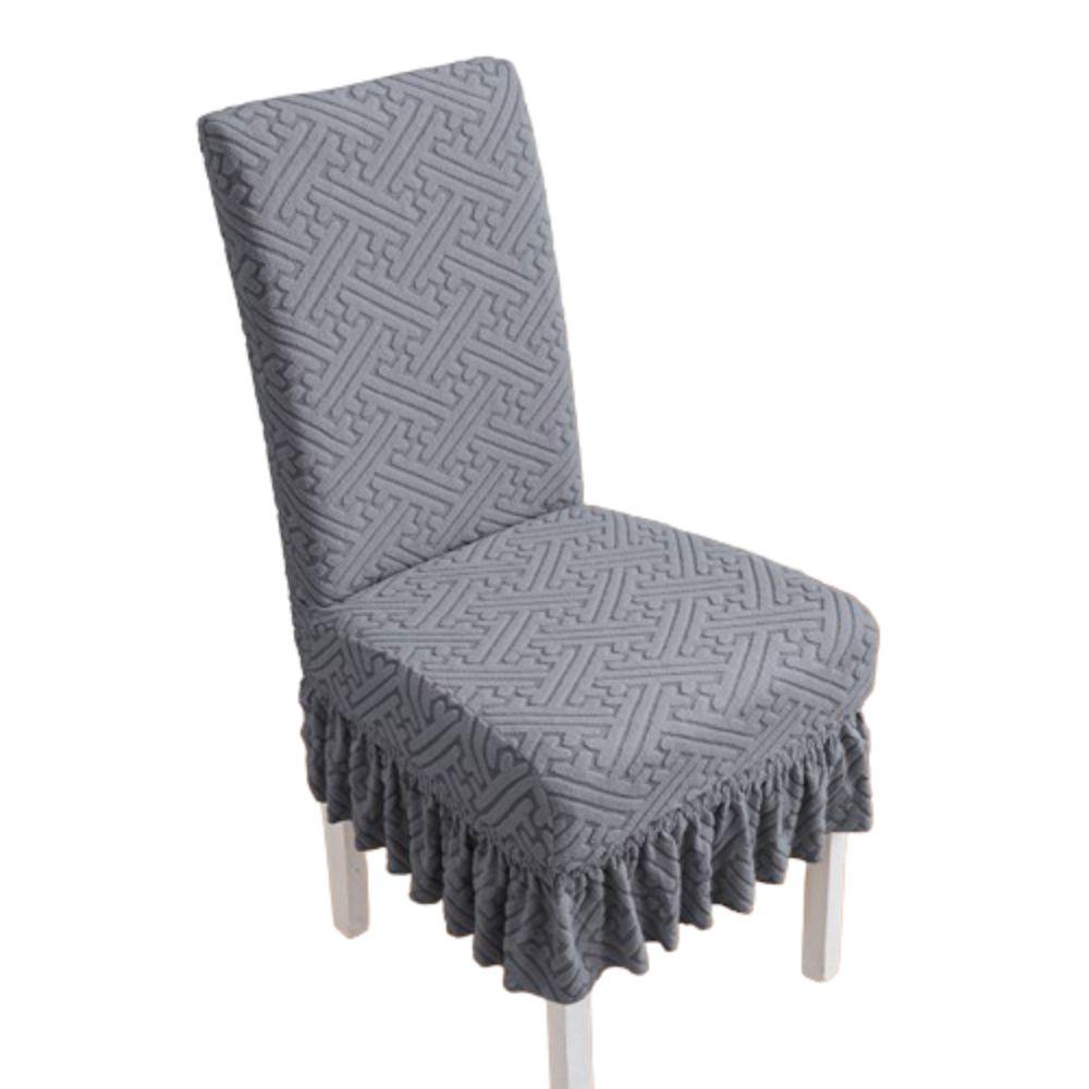 Jacquard Chair Covers Skirt Edge Dining Chair Protector Comfortable Seat Covers Hotel