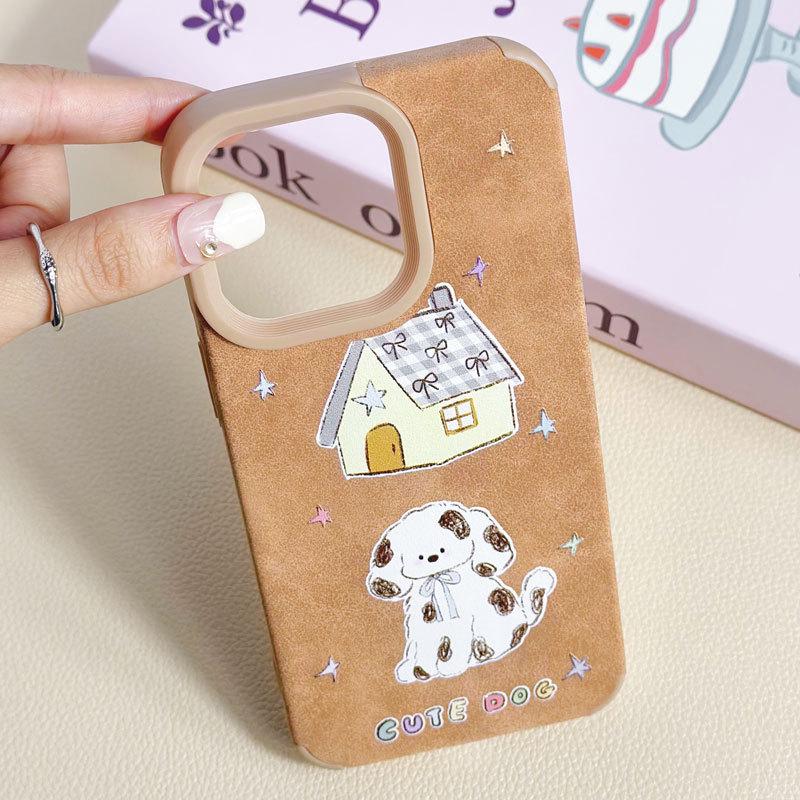 Zhitai Силиконовый и кожаный мультяшный чехол для iPhone 11-15 Pro Max