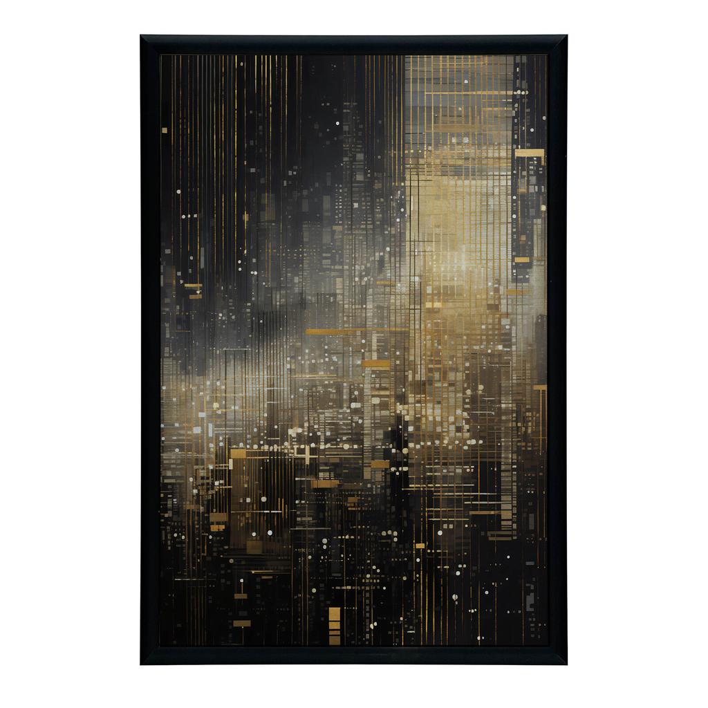 City Lights, Poster In Black And Gold City Lights, Poster In Black And Gold, 30X40 Cm, Unframed, Matte Paper 230 Gsm