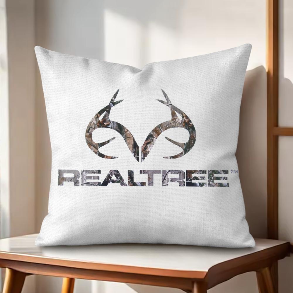 Cool RRealtree Cushion Cover Natural Linen Organic Fabric DoubleSided Printing Couch Pillow Covers Home Decor
