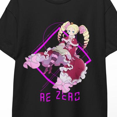 Аниме Футболка Re Zero Субару Эмилия Рем Исекай Манга Подарок Японское Аниме футболка Беатрис Стритвир Унисекс Графическая Футболка Ограниченный Фан-Мерч